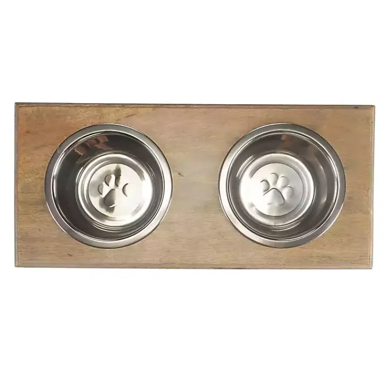 Pet Dishes & Canisters-Kirklands Home Mango Wood Heart Cutout Dog Bowl