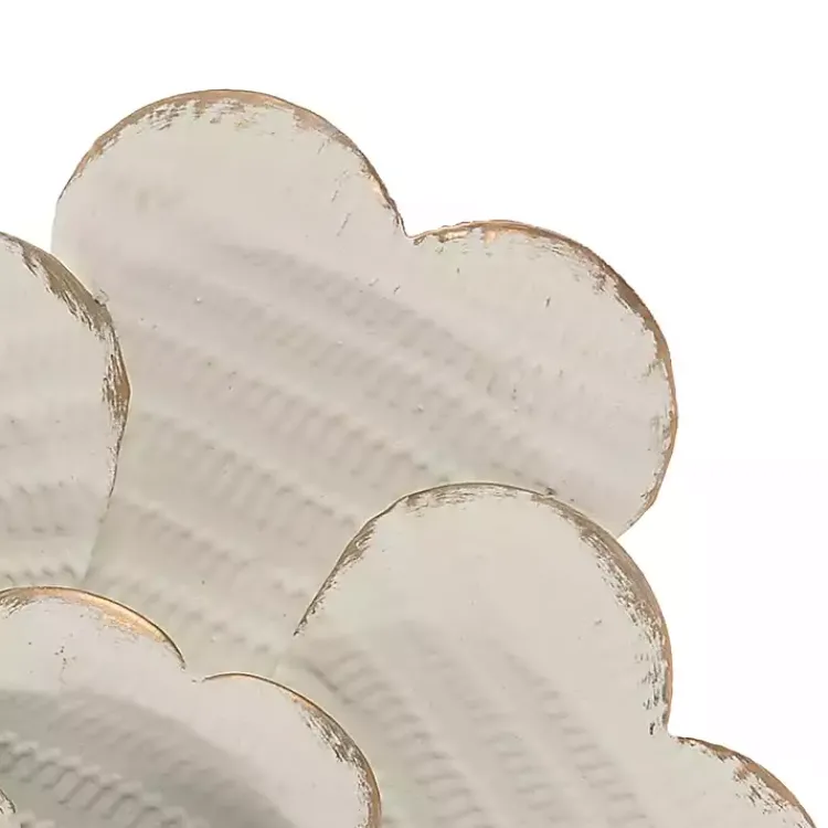 Wall Plaques-Kirklands Home and Gold Metal Flower Large Wall Plaque White