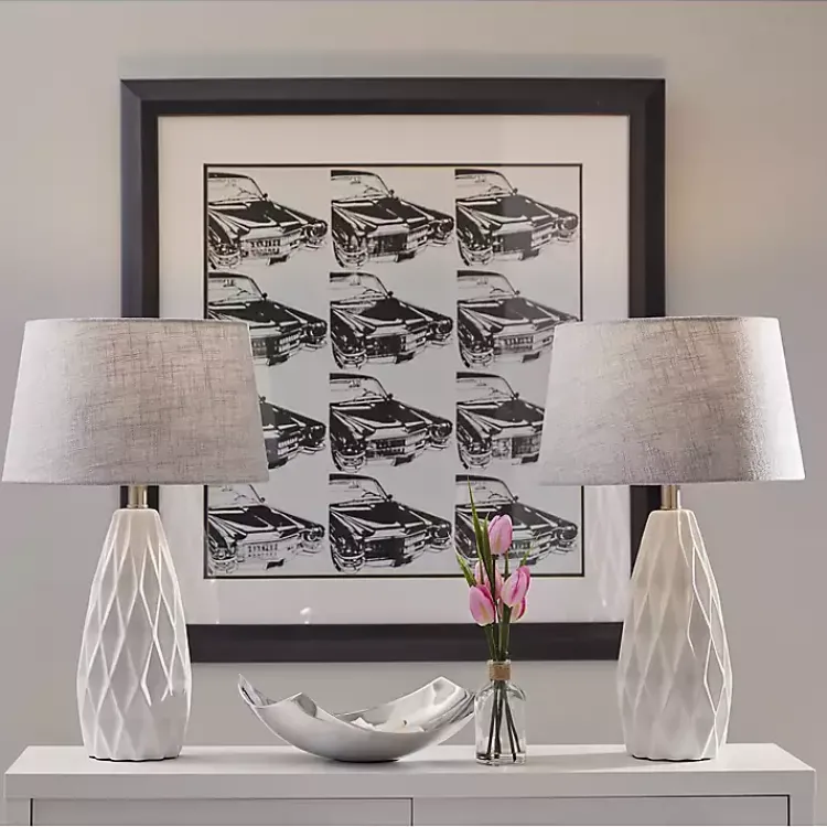 Table Lamps-Kirklands Home Joan Table Lamps, Set of 2 Gray