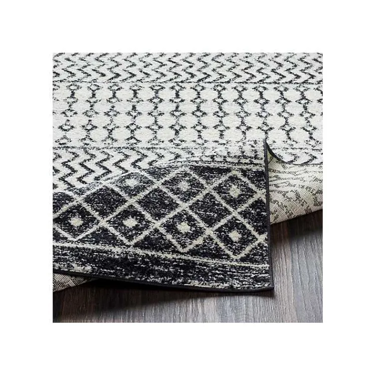Area Rugs-Kirklands Home and White Moroccan Pattern Runner, 2x10 Gray