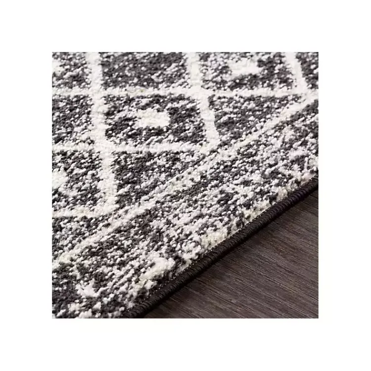 Area Rugs-Kirklands Home and White Moroccan Pattern Runner, 2x10 Gray