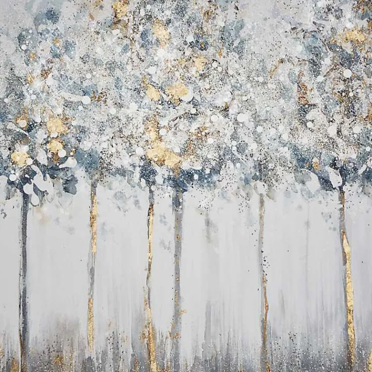 Canvas Art-Kirklands Home Blue and Gold Trees Canvas Art Prints, Set of 3