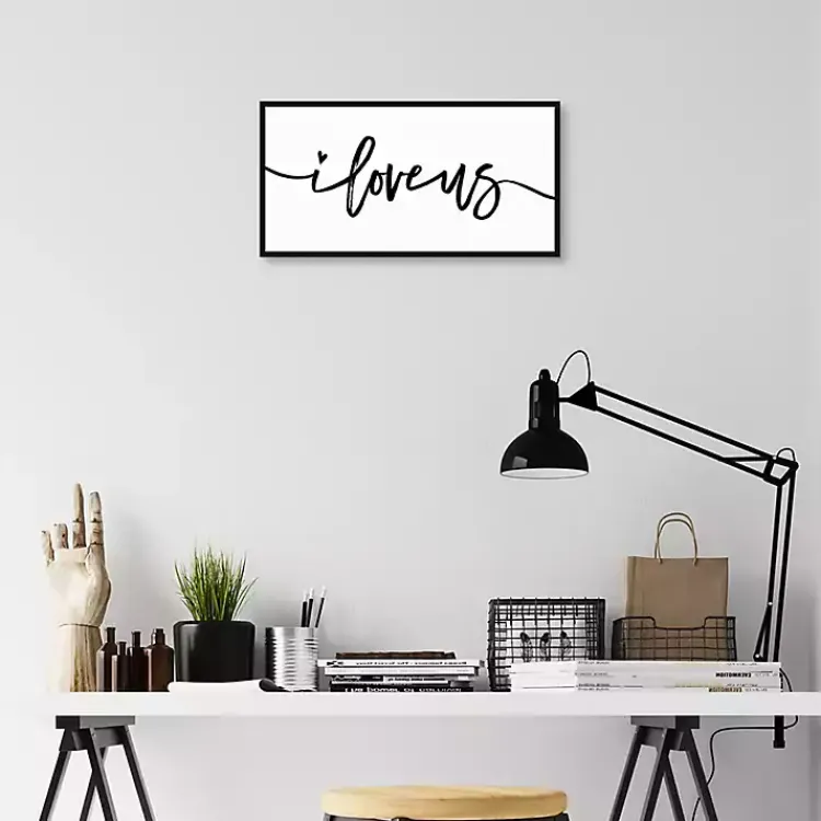 Wall Quotes & Signs-Kirklands Home I Love Us Framed Canvas Art Print, 25x13 in.