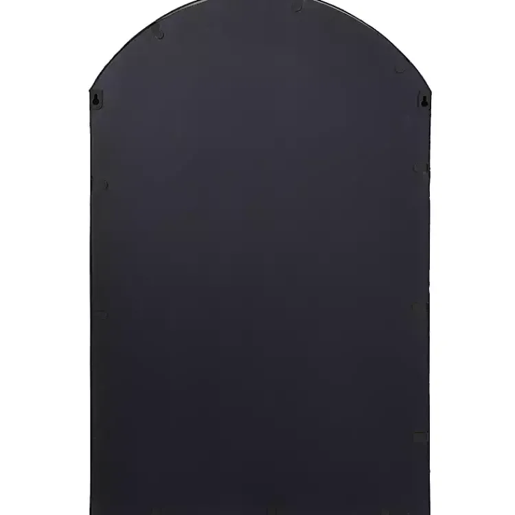 Decorative Mirrors-Kirklands Home Black Iron Arched Windowpane Mirror