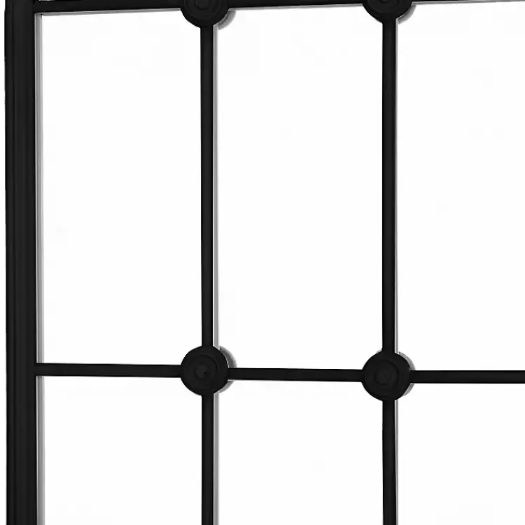 Decorative Mirrors-Kirklands Home Black Iron Arched Windowpane Mirror