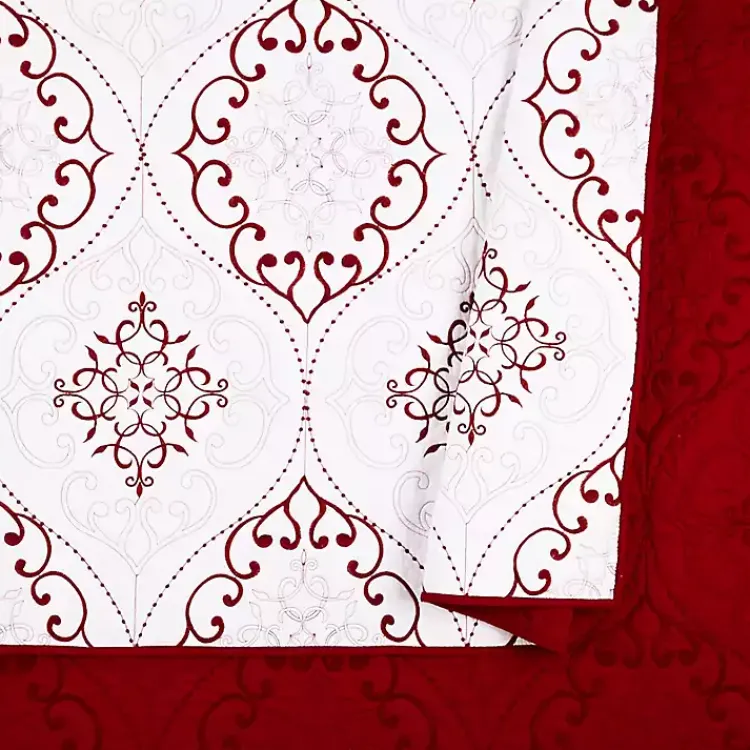 Quilts-Kirklands Home White and Red Pattern 3-pc. King Quilt Set