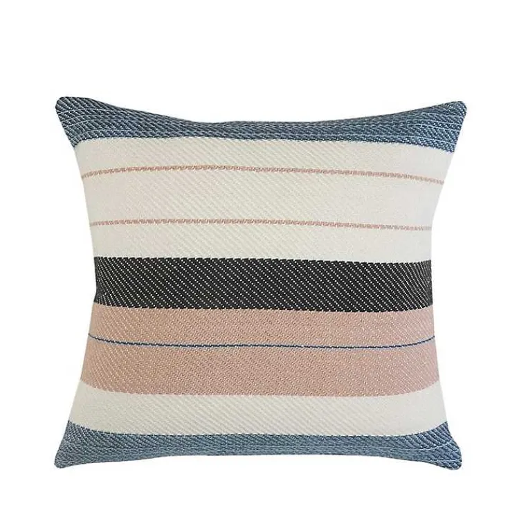 Outdoor Cushions & Pillows-Kirklands Home Neutral Striped Outdoor Pillow