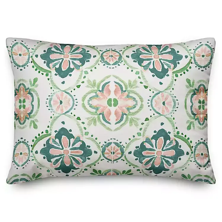 Outdoor Cushions & Pillows-Kirklands Home Pastel Medallions Outdoor Accent Pillow