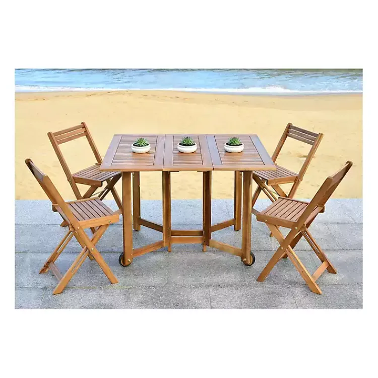 Outdoor Dining-Kirklands Home Natural Acacia Wood 4-pc. Foldable Dining Set