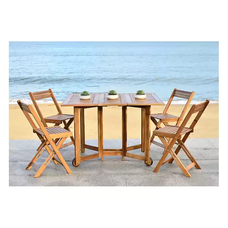 Outdoor Dining-Kirklands Home Natural Acacia Wood 4-pc. Foldable Dining Set