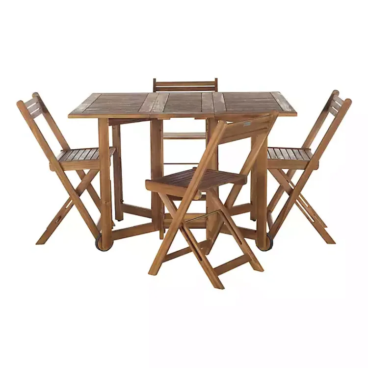 Outdoor Dining-Kirklands Home Natural Acacia Wood 4-pc. Foldable Dining Set