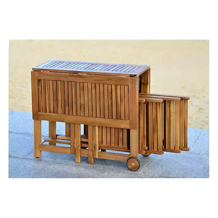 Outdoor Dining-Kirklands Home Natural Acacia Wood 4-pc. Foldable Dining Set
