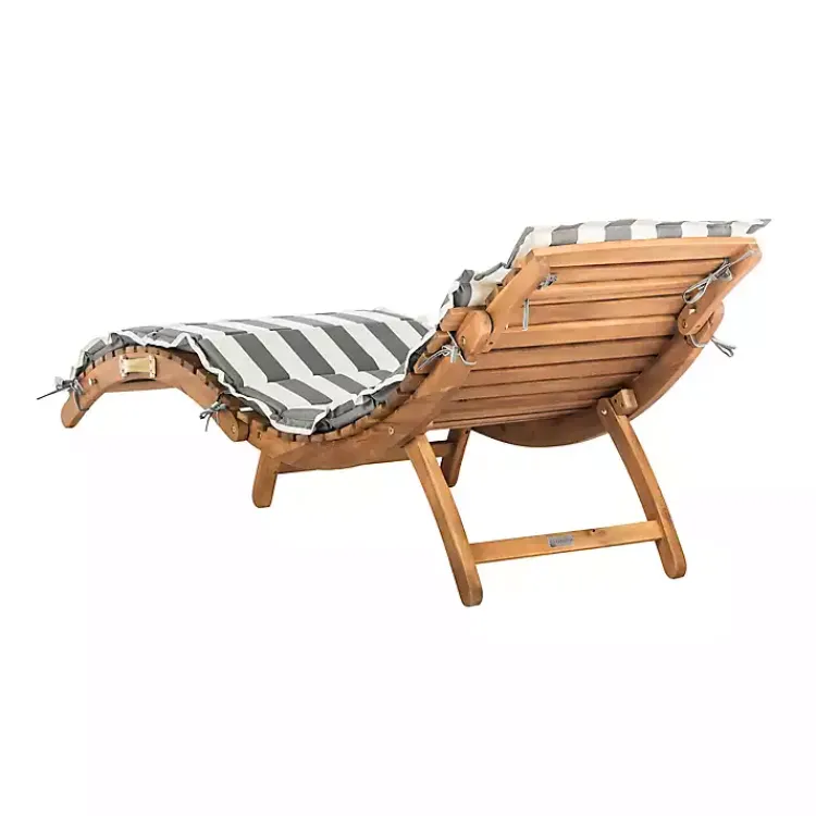 Outdoor Sets-Kirklands Home Acacia Wood 3-pc. Chaise Set with Striped Cushions