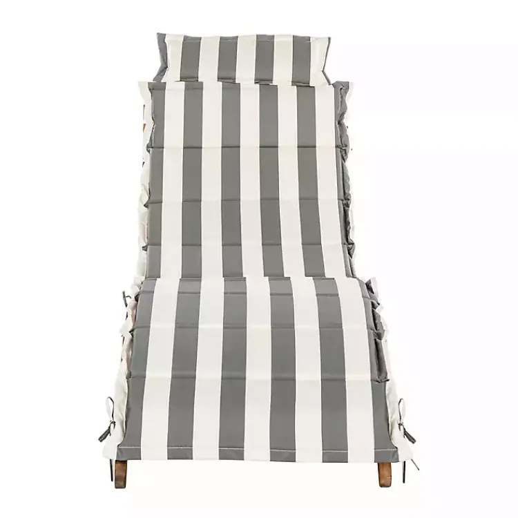 Outdoor Sets-Kirklands Home Acacia Wood 3-pc. Chaise Set with Striped Cushions