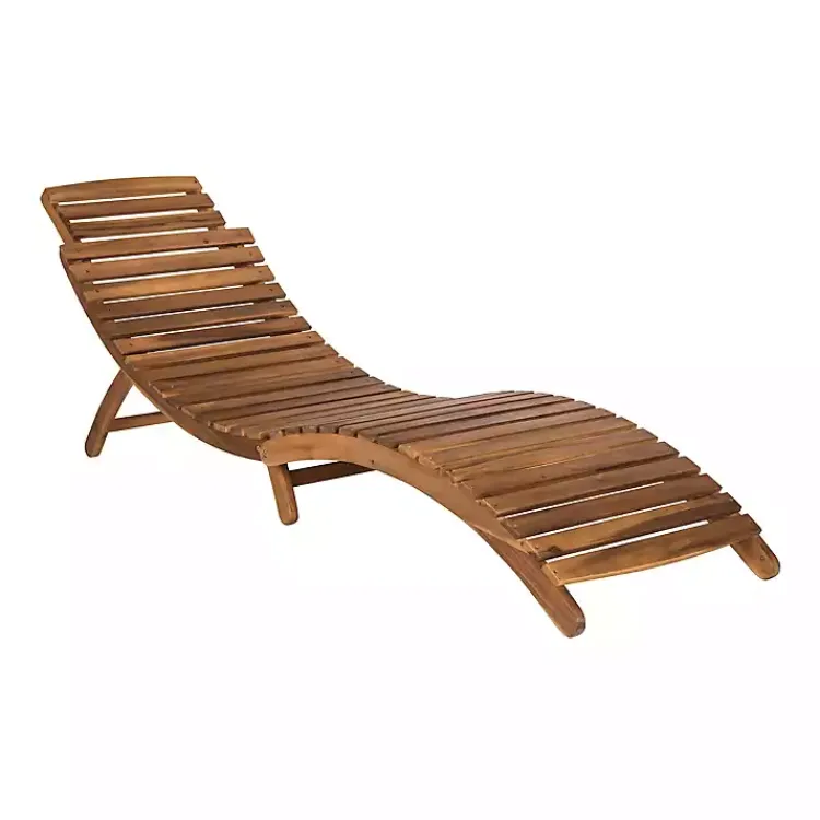 Outdoor Sets-Kirklands Home Acacia Wood 3-pc. Chaise Set with Striped Cushions