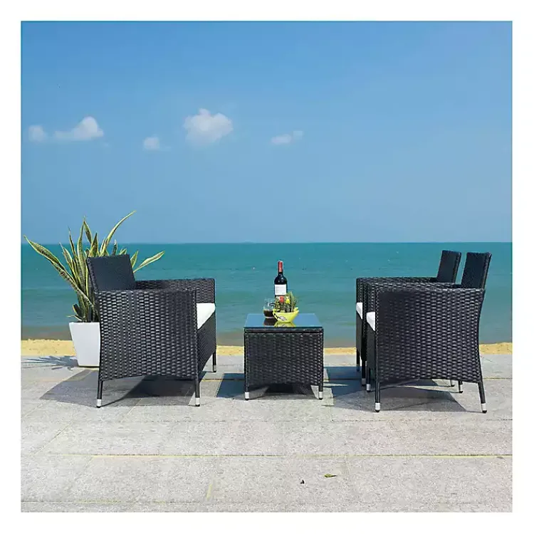 Outdoor Sets-Kirklands Home Black Box Wicker 4-pc. Outdoor Living Set