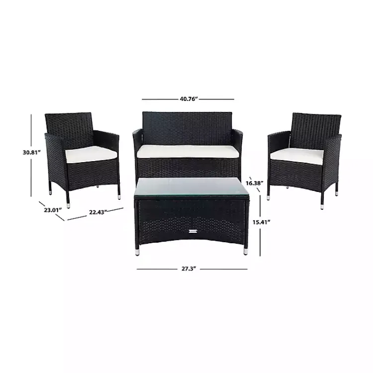 Outdoor Sets-Kirklands Home Black Box Wicker 4-pc. Outdoor Living Set