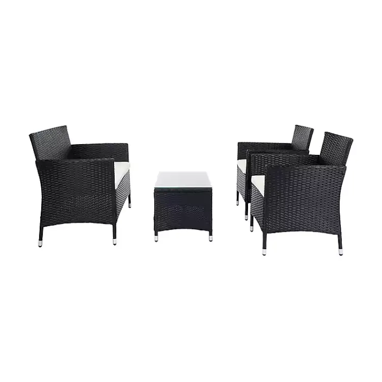 Outdoor Sets-Kirklands Home Black Box Wicker 4-pc. Outdoor Living Set