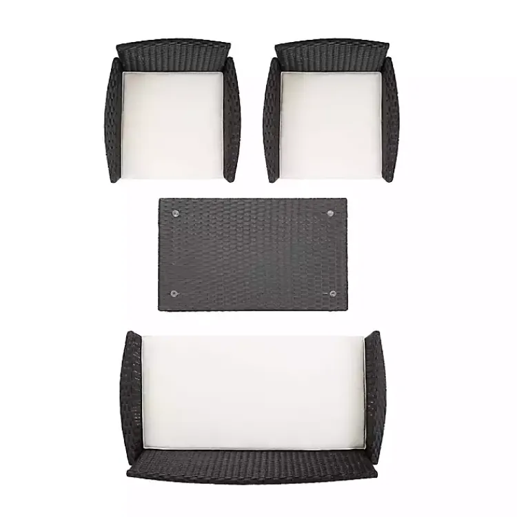 Outdoor Sets-Kirklands Home Black Box Wicker 4-pc. Outdoor Living Set