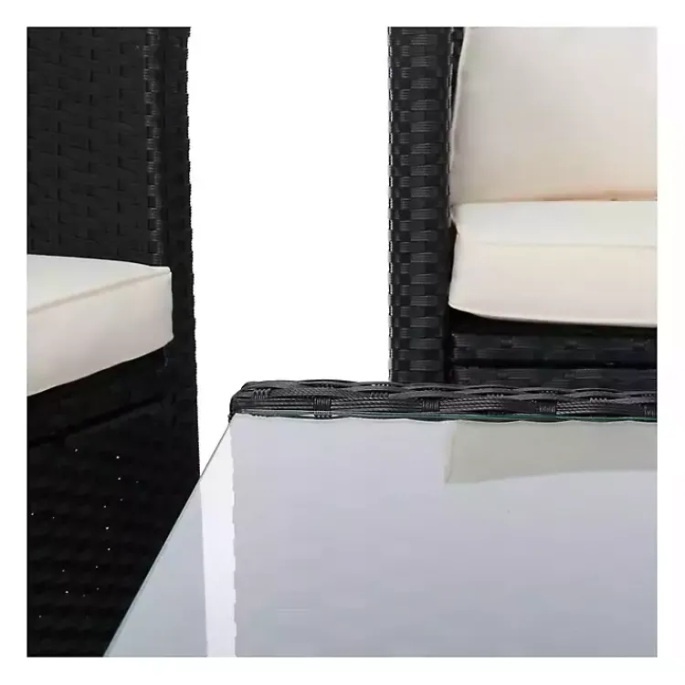 Outdoor Sets-Kirklands Home Black Wicker 4-pc. Deluxe Outdoor Living Set