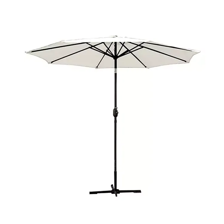 Outdoor Accent Furniture-Kirklands Home 9 ft. Hand Crank Tilt Umbrella Ivory