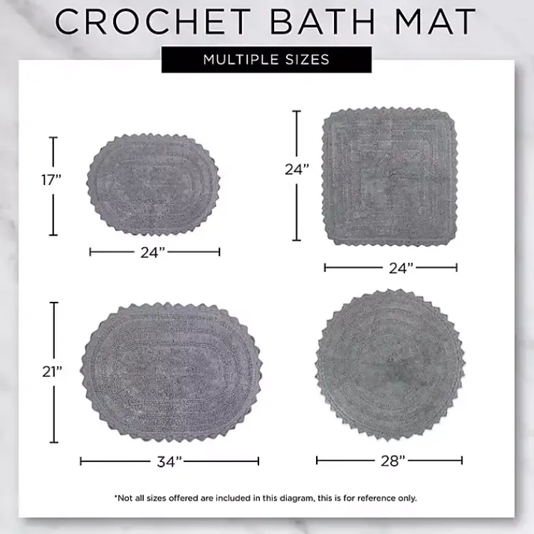 Bathroom Rugs-Kirklands Home Round French Crochet Bath Mat, 28 in. Blue