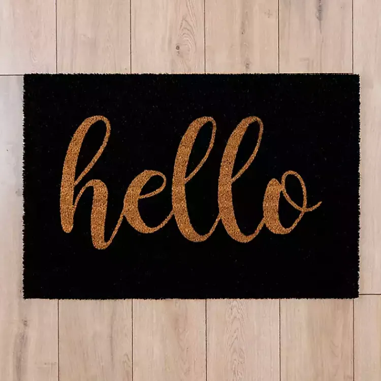 Doormats-Kirklands Home Black Hello Doormat