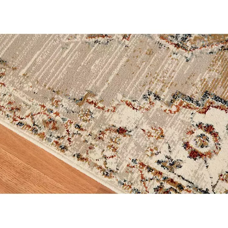 Area Rugs-Kirklands Home Beige and Gold Medallion Area Rug, 7x9