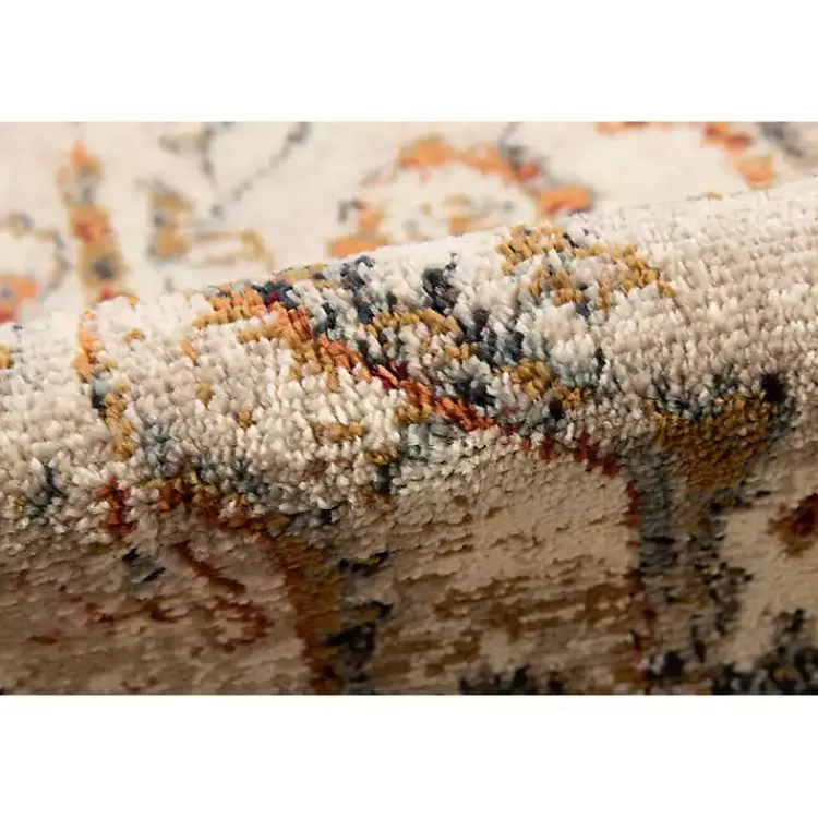 Area Rugs-Kirklands Home Beige and Gold Medallion Area Rug, 7x9