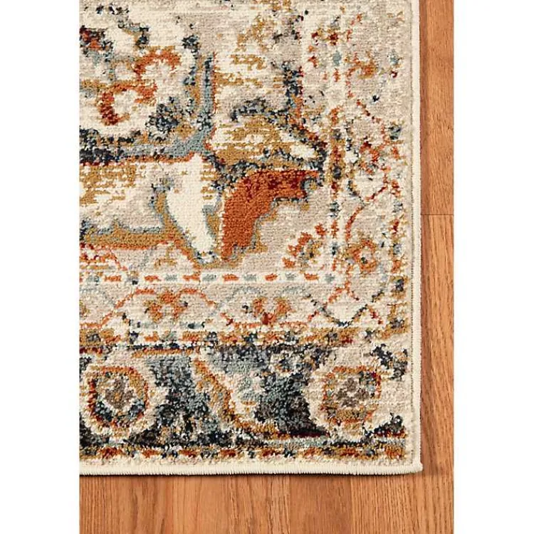 Area Rugs-Kirklands Home Beige and Gold Medallion Area Rug, 7x9