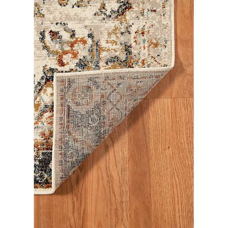 Area Rugs-Kirklands Home Beige and Gold Medallion Area Rug, 7x9