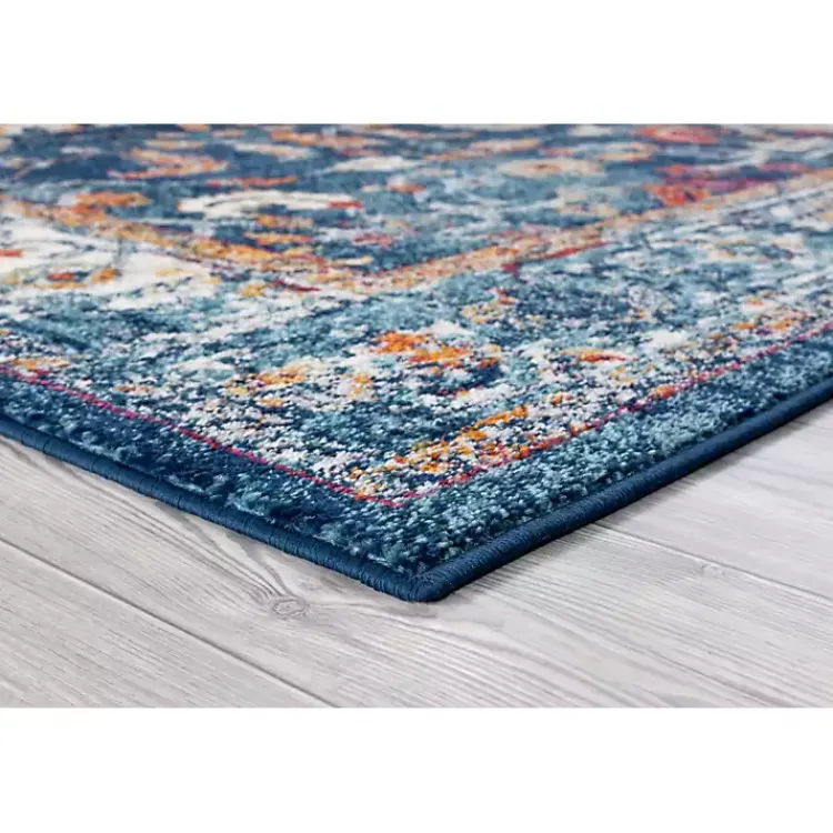 Area Rugs-Kirklands Home Navy Bordered Pattern Area Rug, 7x9