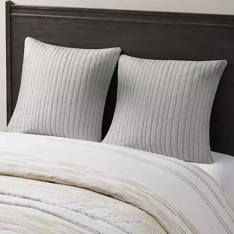 Bedding Essentials-Kirklands Home Quilted Euro Sham Gray