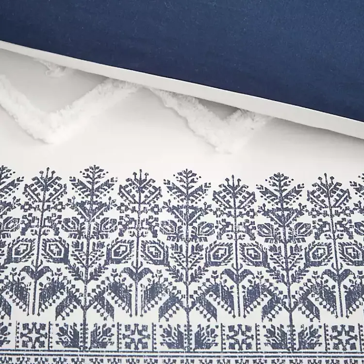 Duvets-Kirklands Home Navy and White 3-pc. California King Duvet Set