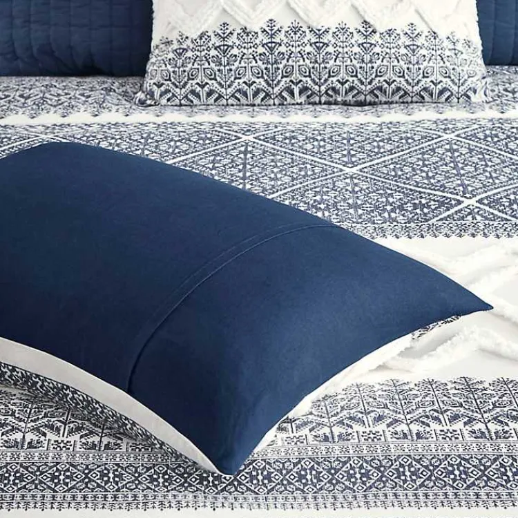Duvets-Kirklands Home Navy and White 3-pc. California King Duvet Set