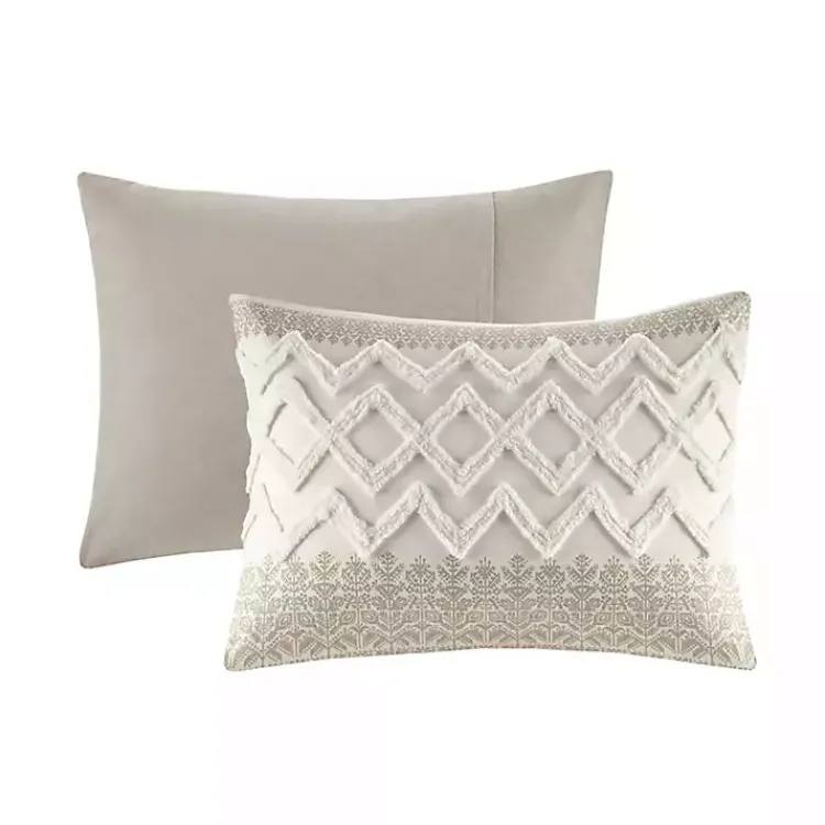 Duvets-Kirklands Home and White 3-pc. Full/Queen Duvet Set Gray