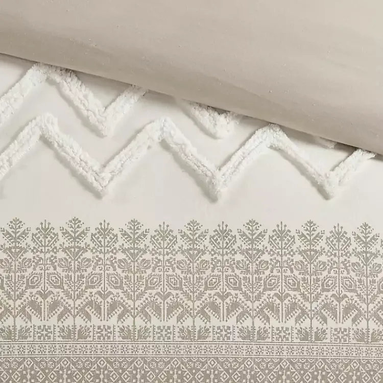 Duvets-Kirklands Home Gray and White 3-pc. California King Duvet Set