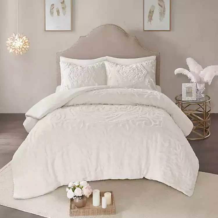 Comforters-Kirklands Home Medallion California King 3-pc. Comforter Set White