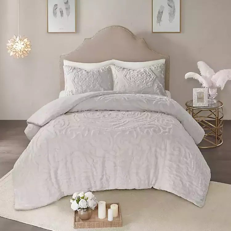 Comforters-Kirklands Home Medallion Full/Queen 3-pc. Comforter Set Gray