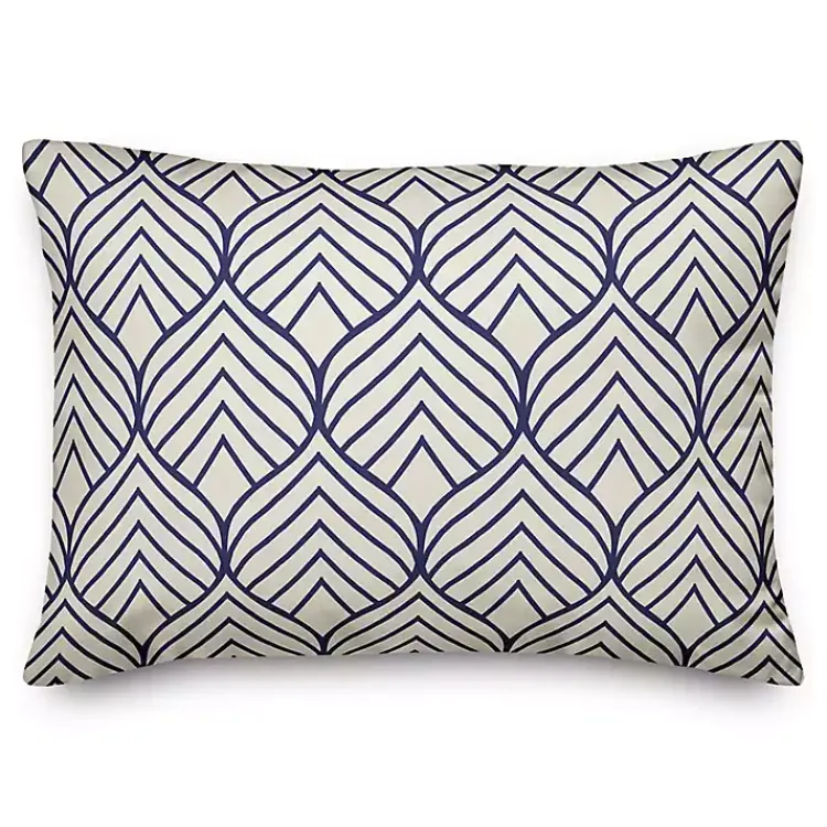 Outdoor Cushions & Pillows-Kirklands Home Patterned Leaves Outdoor Pillow