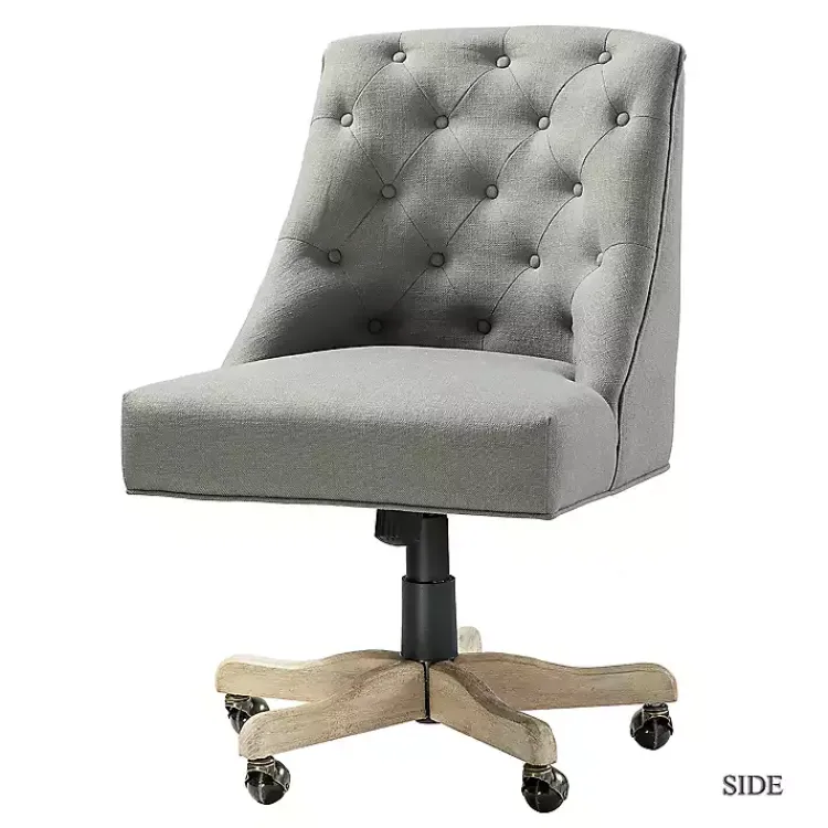 Office Furniture-Kirklands Home Dylan Upholstered Office Chair Gray