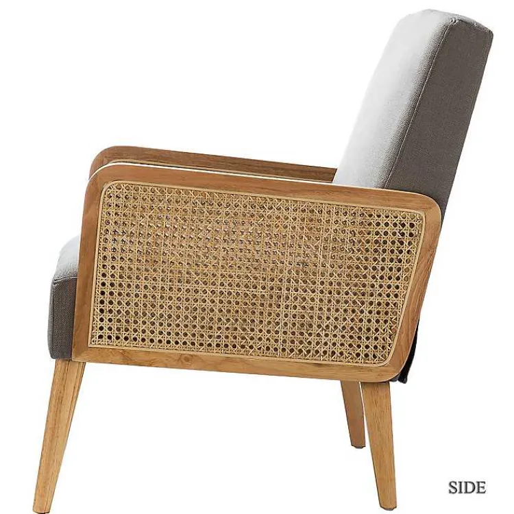 Accent Chairs-Kirklands Home Upholstered Velvet Accent Chair Gray