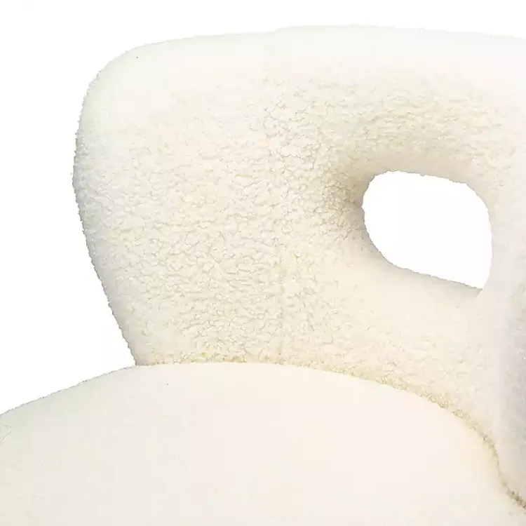 Accent Chairs-Kirklands Home Cream Fluffy Wingback Accent Chair White