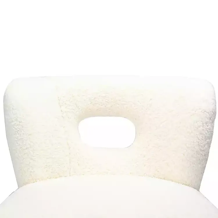 Accent Chairs-Kirklands Home Cream Fluffy Wingback Accent Chair White