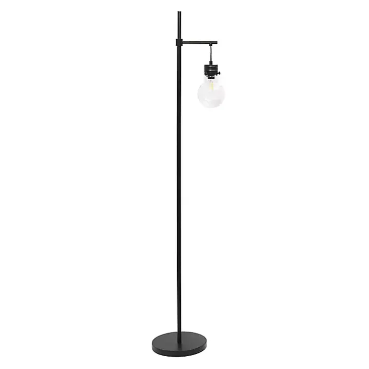 Floor Lamps-Kirklands Home Matte Black Stephen Floor Lamp Clear