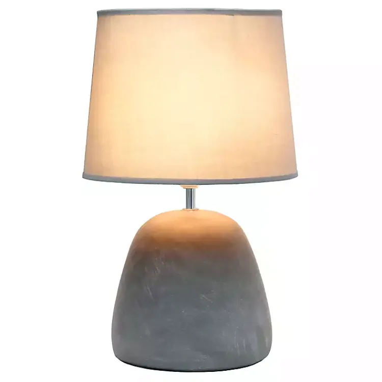 Table Lamps-Kirklands Home Emma Concrete Table Lamp with Shade Gray