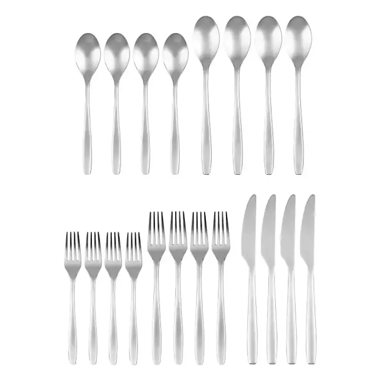 Flatware & Cutlery-Kirklands Home Satin Metal Classic 20-pc. Flatware Set Silver