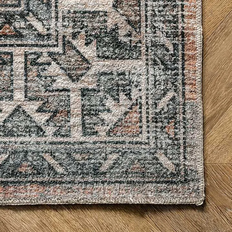 Area Rugs-Kirklands Home Orange Global Pattern Washable Runner