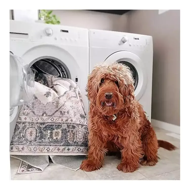 Area Rugs-Kirklands Home Orange Global Pattern Washable Runner