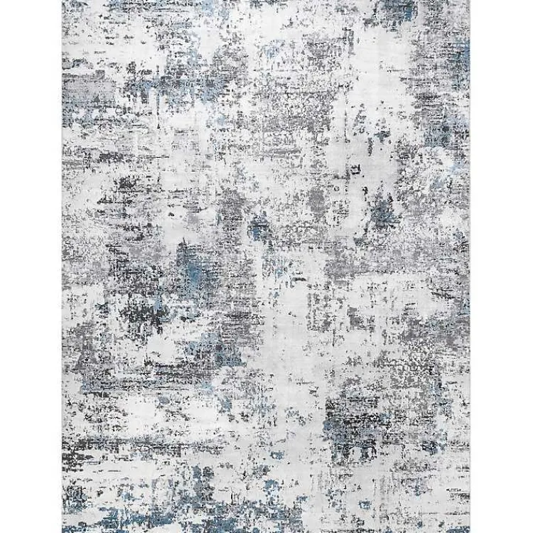 Area Rugs-Kirklands Home Gray Modern Abstract Washable Area Rug, 5x8